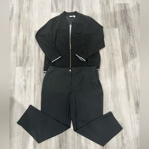 Chico’s size 3, XL , size 16,  2 piece black jacket and pant set